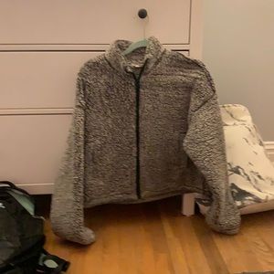 grey zip up from garage